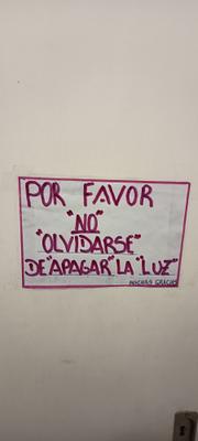 No, olvidarse, apagar, luz